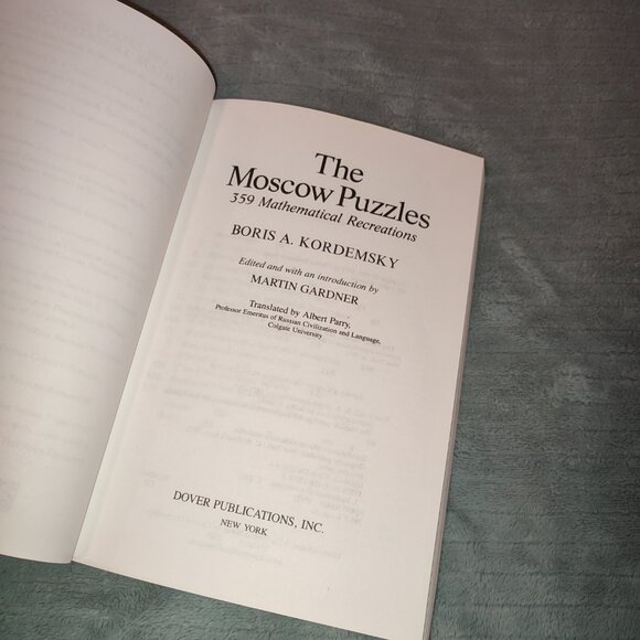 Book The Moscow Puzzles 359 Mathematical Recreations Boris A Kordemsky - Picture 5 of 16